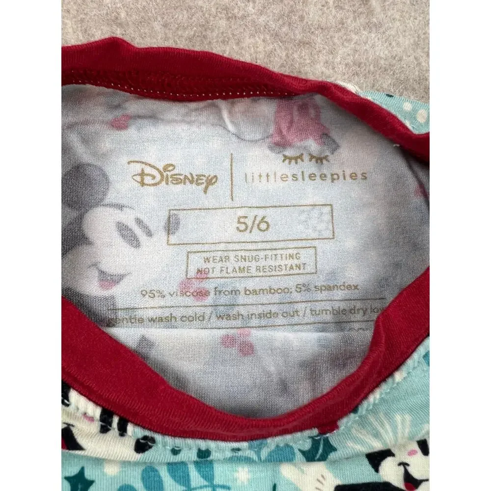 Little Sleepies Disney Mickey Mouse Winter Wonderland Bamboo Pajama Set 5/6